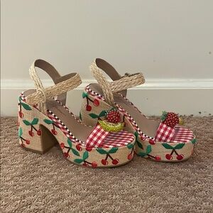 Betsey Johnson Cheyne Cherry Platform Heels